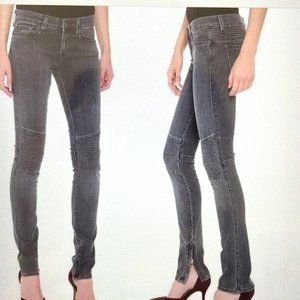 Size 24 - VINCE Women's Gray Wash Moto Skinny Jeans